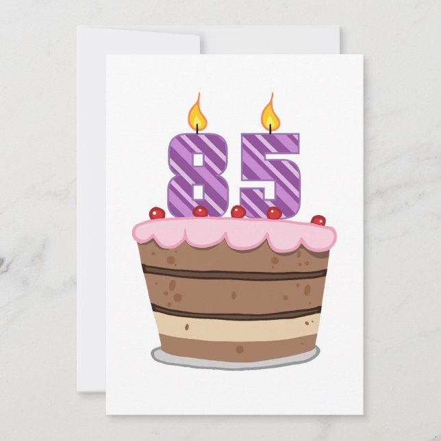 Age 85 on Birthday Cake Card (Front)