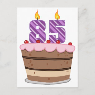 Age 85 on Birthday Cake Postcard
