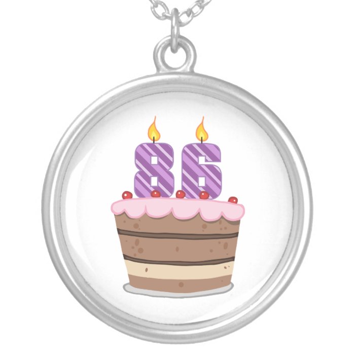 Age 86 on Birthday Cake Personalized Necklace