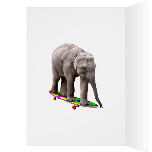 Age 8, a happy elephants birthday card (Inside (Left))