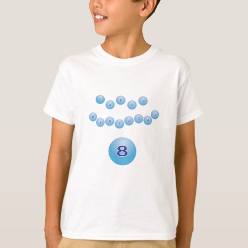 Age 8 Happy Birthday Ping Pong Balls T_Shirt