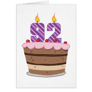 Age 92 on Birthday Cake Cards