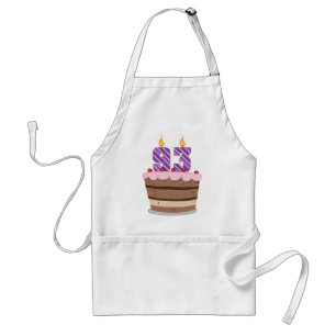 Age 93 on Birthday Cake Adult Apron