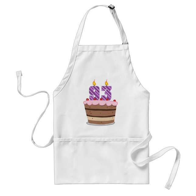 Age 93 on Birthday Cake Adult Apron (Front)