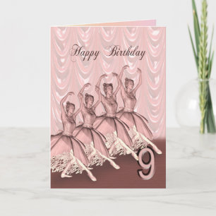 Age 9, a ballerina birthday card
