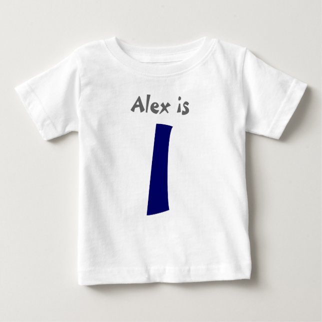 Age and Name  Customizable 1st Birthday Tshirt (Front)