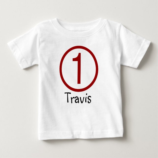 Age and Name  Customizable 1st Birthday Tshirt (Front)