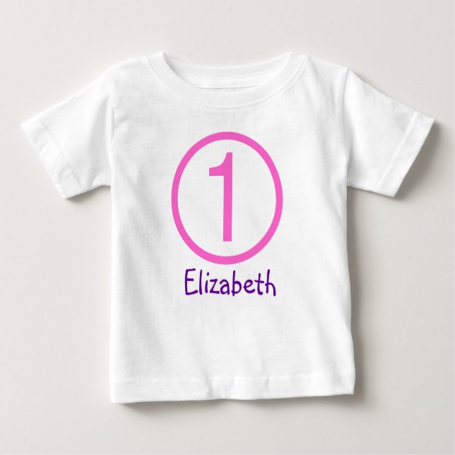 Age and Name  Customizable 1st Birthday Tshirt (Front)