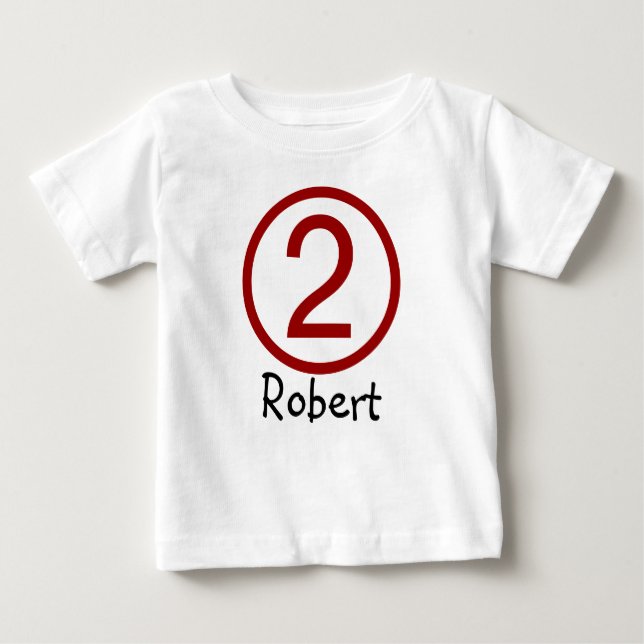 Age and Name  Customizable 2nd Birthday Tshirt (Front)