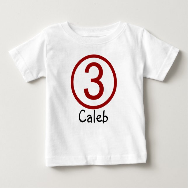 Age and Name  Customizable 3rd Birthday Tshirt (Front)