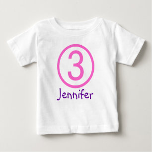 Age and Name Customizable 3rd Birthday Tshirt