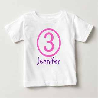 Age and Name  Customizable 3rd Birthday Tshirt