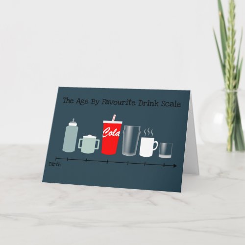 Age by Favorite Drink Funny Male Birthday Card