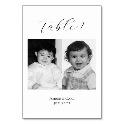 Age Childhood Photos Wedding Table Card Numbers