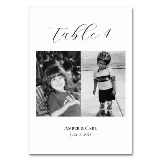 Age Childhood Photos Wedding Table Card Numbers