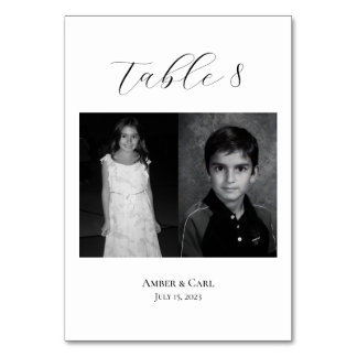 Age Childhood Photos Wedding Table Card Numbers