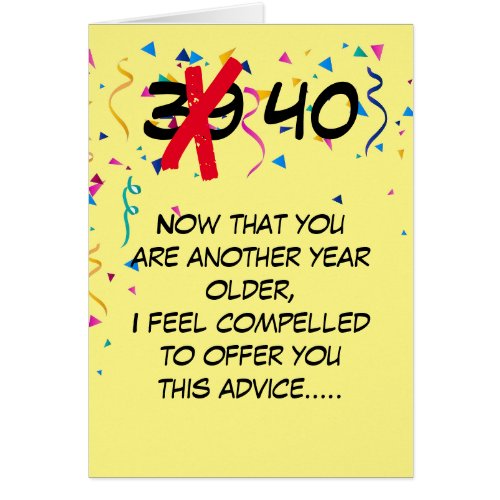 Age Customizable Humorous Birthday Card