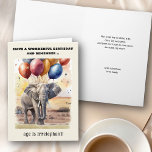 Age is Irrelephant Elephant Funny Birthday Card<br><div class="desc">Funny birthday card lettered with elephant themed play on words "age is irrelephant". You can personalize the card front and the message inside. Design features watercolor illustration of elephants on the savannah with colorful birthday balloons drifting into the sky. Fun card with light-hearted, age related humor for friend or relative...</div>