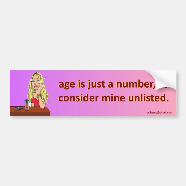 age is just a number... bumper sticker (Front)