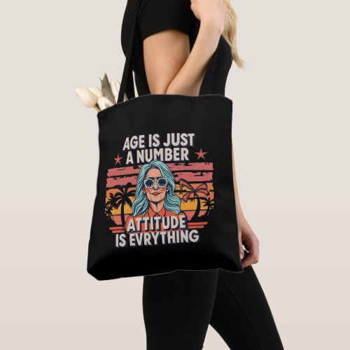 Age Is Just A Number Vintage Retro Elderly Woman Tote Bag