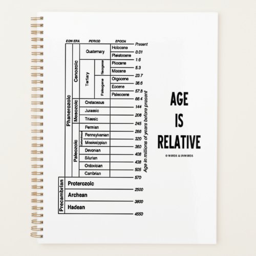 Age Is Relative Geological Time Chart Geek Humor Planner