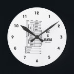 Age Is Relative (Geological Time Chart) Round Clock<br><div class="desc">No need to be a geologist or earth scientist to enjoy wry ageless humor with this clock featuring a chart of eons,  epochs,  and periods along with the saying "Age Is Relative".  Timeless scientific geek humor clock for anyone who knows about Earth's geological ages!</div>