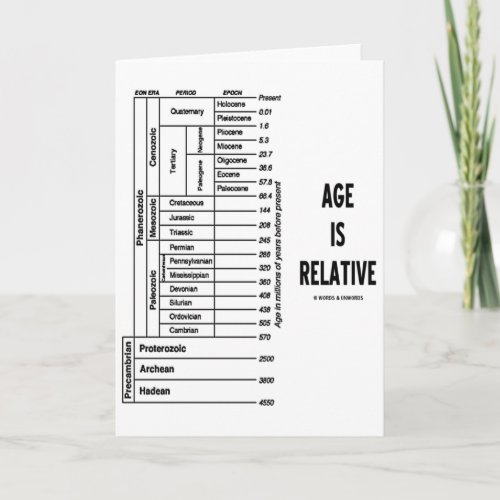 Age Is Relative Geological Time Humor Card
