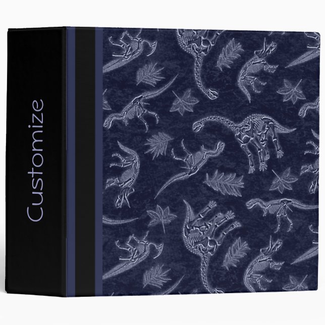 Age Of Dinosaurs Skeleton Pattern Binder (Front/Spine)