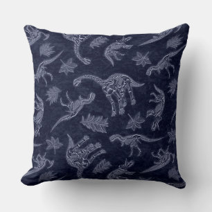Age Of Dinosaurs Skeleton Pattern Throw Pillow