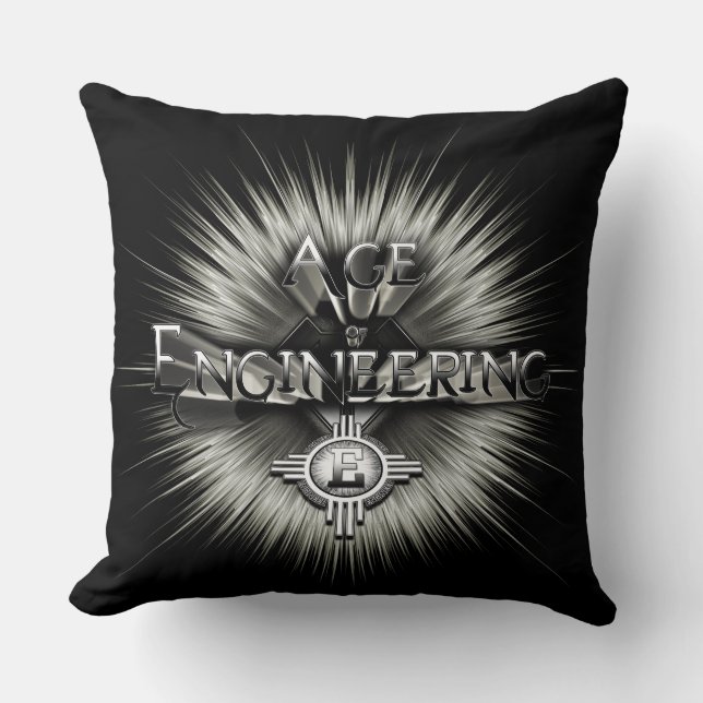 Age Of Engineering ISOTXT Throw Pillow (Front)