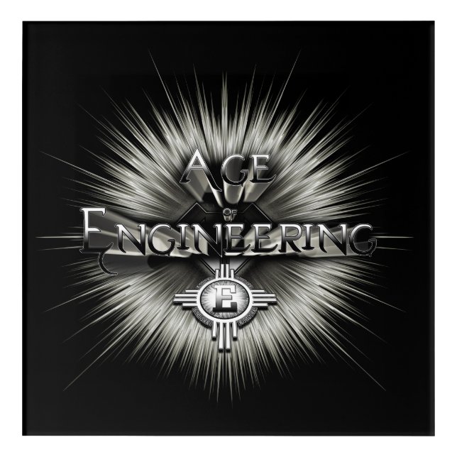 Age Of Engineering Typography Artwork Acrylic Print (Front)