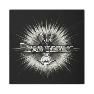 Age Of Engineering Typography Artwork Metal Print