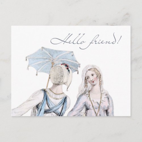 Age of Jane Austen Regency Hello Friend Postcard