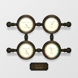 Age of Steam Vintage Style Meters Custom Wall Decal