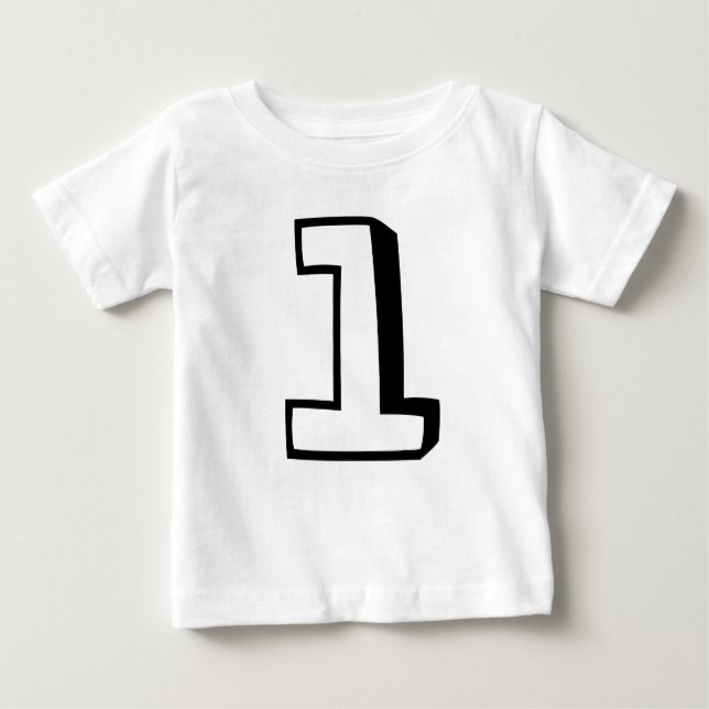 Age one (1) birthday t-shirts for baby (Front)