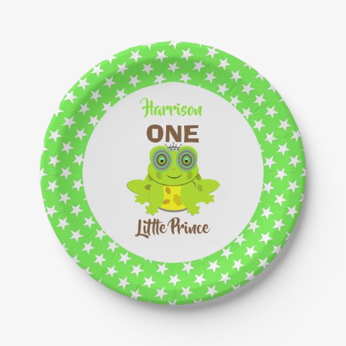 Age One 1st Birthday One Little Prince Cute Paper Plates