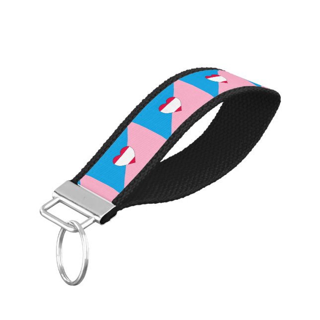 Age Play Pride Flag Wrist Keychain (Angled Down)