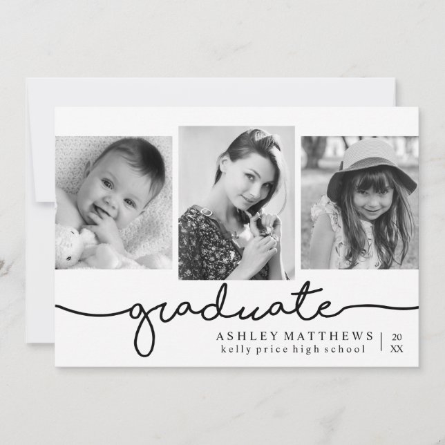Age Progression, Modern Graduation Announcements (Front)