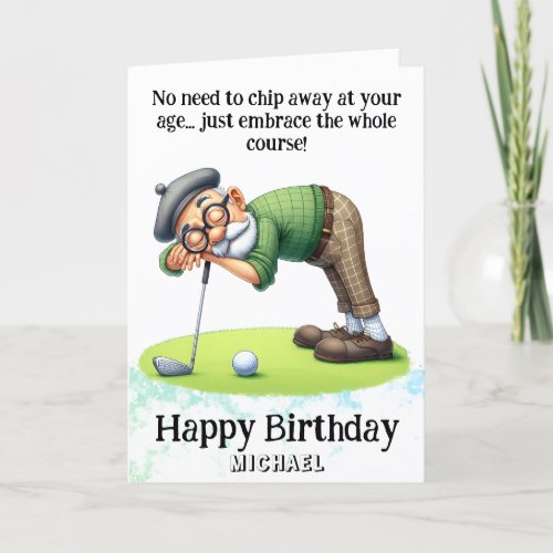 *~*  Age Senior AP94  Golfer Birthday Card