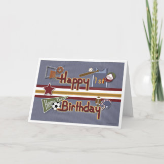 Age Specific All Sports Birthday Card Template