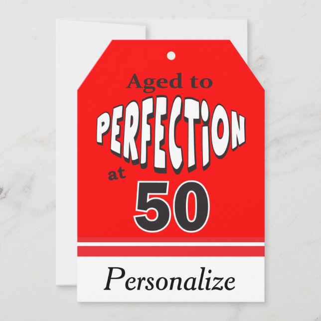 Age to Perfection at 50 | 50th Birthday Card (Front)