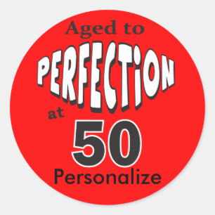 Age to Perfection at 50 50th Birthday Classic Round Sticker