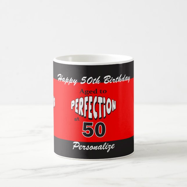 Age to Perfection at 50 | 50th Birthday Coffee Mug (Center)