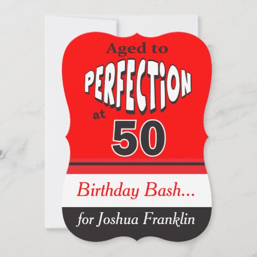 Age to Perfection at 50  50th Birthday Invitation