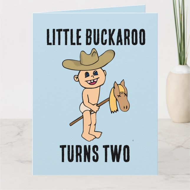 AGE TWO BOY COWBOY BIRTHDAY CARD (Front)