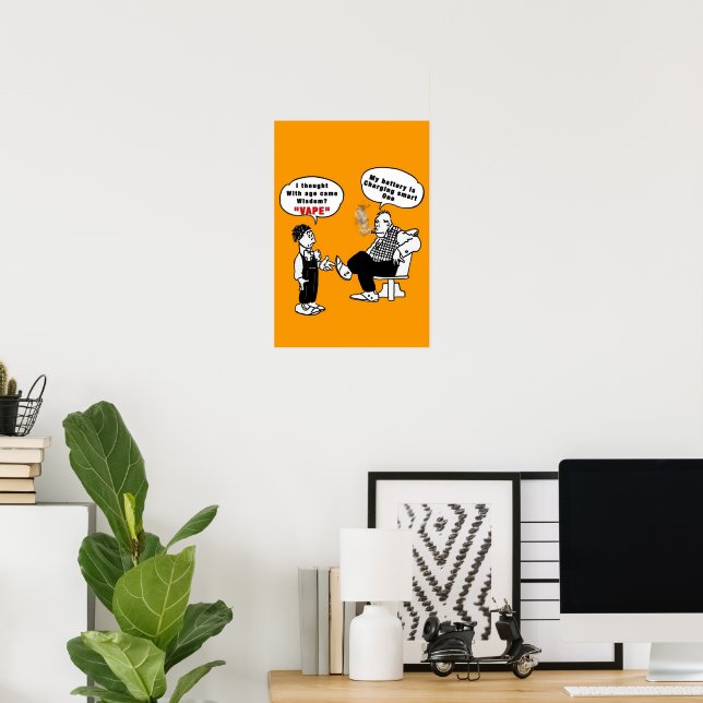 Age Wisdom Vape Funny Poster | Zazzle