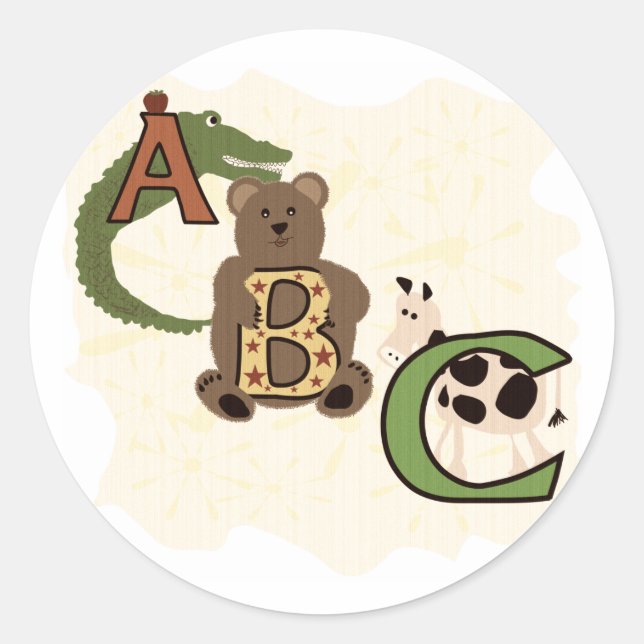 Aged ABC Tshirts and Gifts Classic Round Sticker (Front)