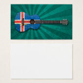 Aged and Worn Icelandic Flag Acoustic Guitar, teal (Front & Back)