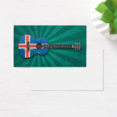 Aged and Worn Icelandic Flag Acoustic Guitar, teal (Desk)