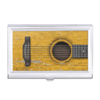 Aged and Worn Old Acoustic Guitar Business Card Case